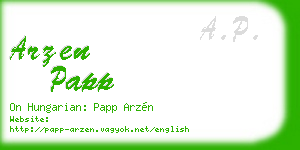 arzen papp business card